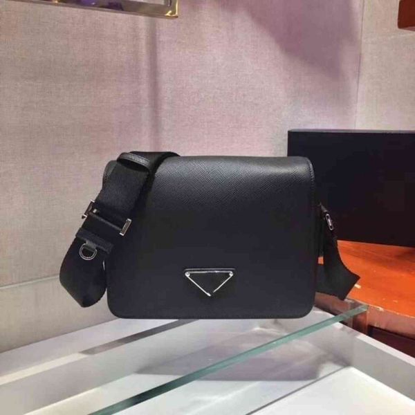 

luxury prad designer women handbag 2021 fashion original single inverted triangle lohgsaffiano leather postman shoulder menger