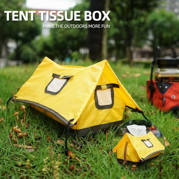

tissue boxes & napkins foldable box for outdoor camping creative tent-shaped storage portable bag prt3