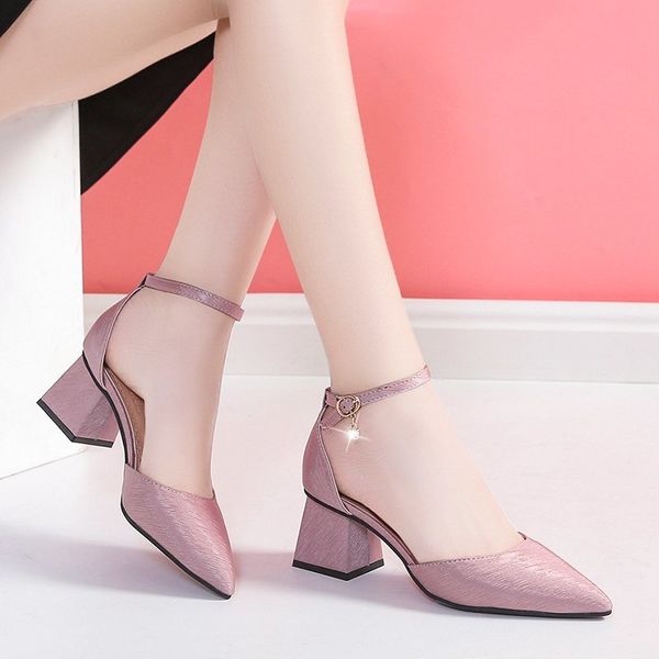 

2021 fashion high heels women pumps summer women shoes thick heel pumps comfortable shoes woman platform shoes, Black