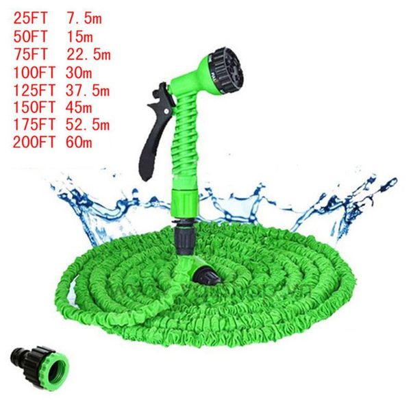 

watering equipments expandable garden water gun hose 25-200ft magic pvc reel pipe with 7 spraying mode for farm irrigation car wash