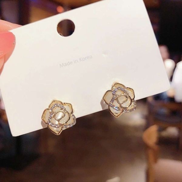 

fashion simple opal flower earrings rose