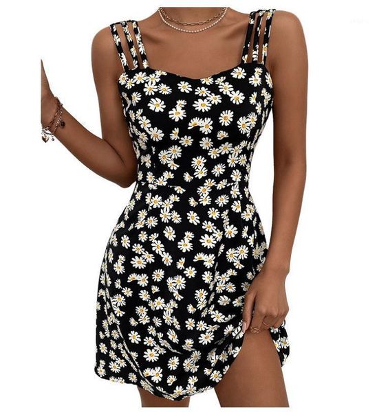 

women's dress strap print temperament commuter skirt yz026 two piece, White