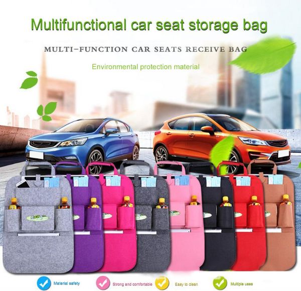 

car organizer back seat universal storage bag felt covers backseat holder multi-pockets container stowing tidying styling box