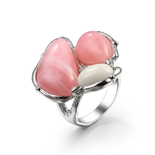

fashion pink shaped jewelry ring men's and women's wedding first, Slivery;golden