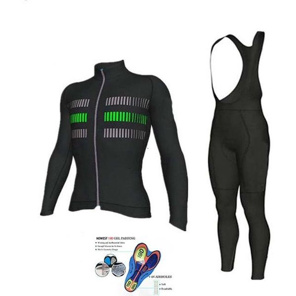 

racing sets ropa ciclismo spring and autumn cycling wear men's long-sleeved clothes jacket road bike triathlon bib pants suit, Black;blue