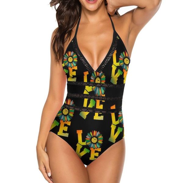 

one-piece suits sunflower swimsuit colaless funny bathing swimwear female 1 piece suit