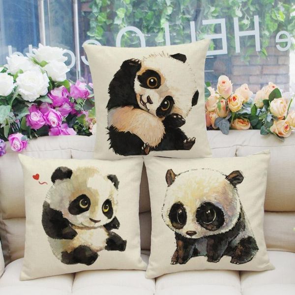 

cushion/decorative pillow 3d cute panda decorative linen cushion 45x45cm animal throw pillows home decorate cojines almofadas coussin