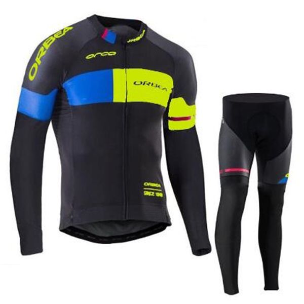 Mens ORBEA team Cycling Jersey Suit Manica lunga mtb bicicletta camicia e pantaloni set traspiranti bici da strada abiti abbigliamento da corsa Ropa Ciclismo Y21071620