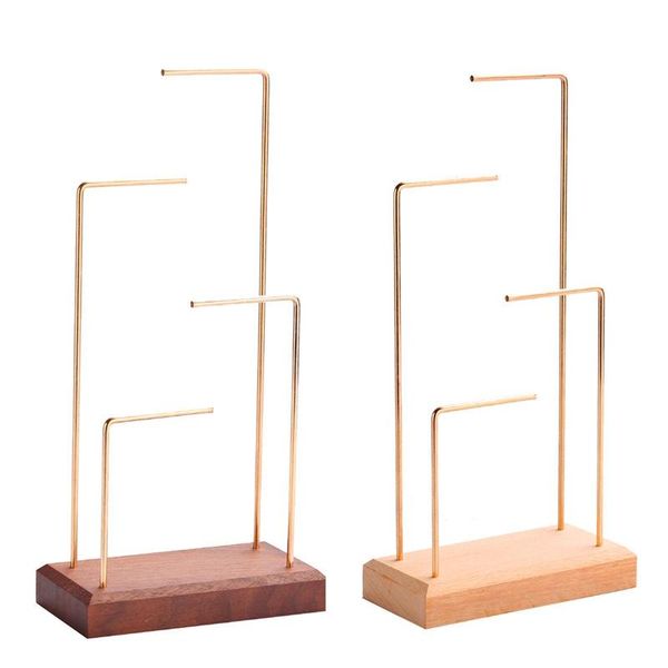 

jewelry pouches, bags ring display holder pendant earrings stand metal stick solid wood, Pink;blue