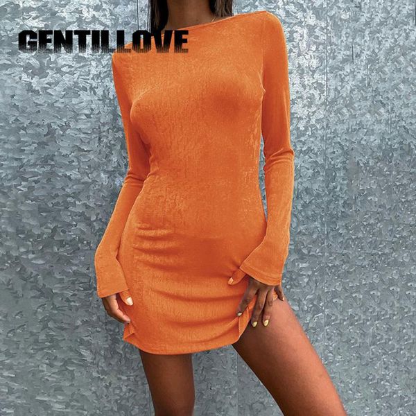 

casual dresses women fashion korean style dress solid long sleeve blackless lace up mini slim crew collar causal split party streetwear, Black;gray