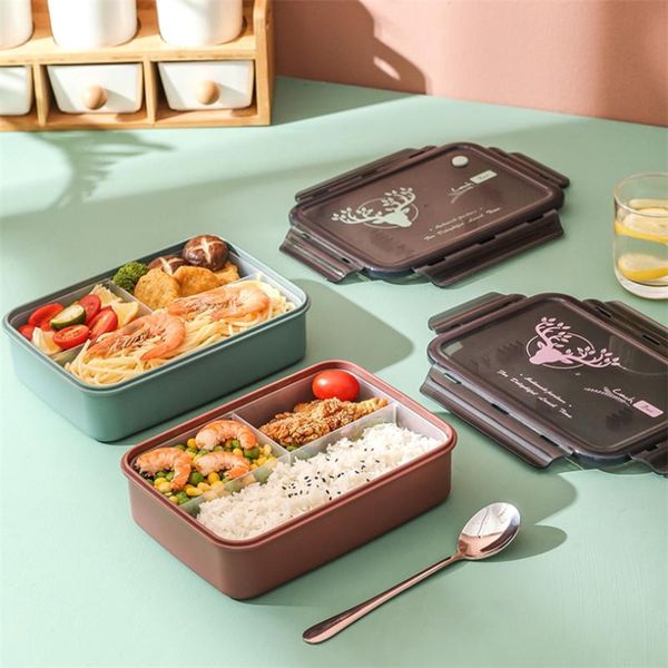 

dinnerware sets portable lunch box creative microwave oven bento healthy plastic storage container office worker sealed