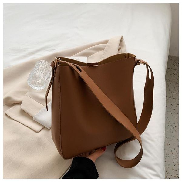 

evening bags brand designer pu leather women's shoulder bag fashion simple handbag bucket crossbody