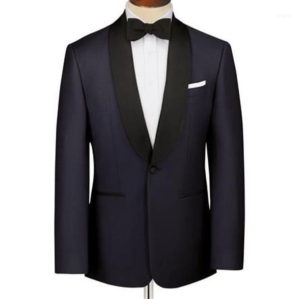 

navy business men suits black shawl lapel straight style wedding groom tuxedos two piece prom party suit jacket pants1, White;black