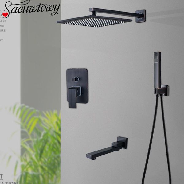

oil rubbed bronze concealed shower set faucet brass hand rain tap bathtub roattble spout bathroom sets