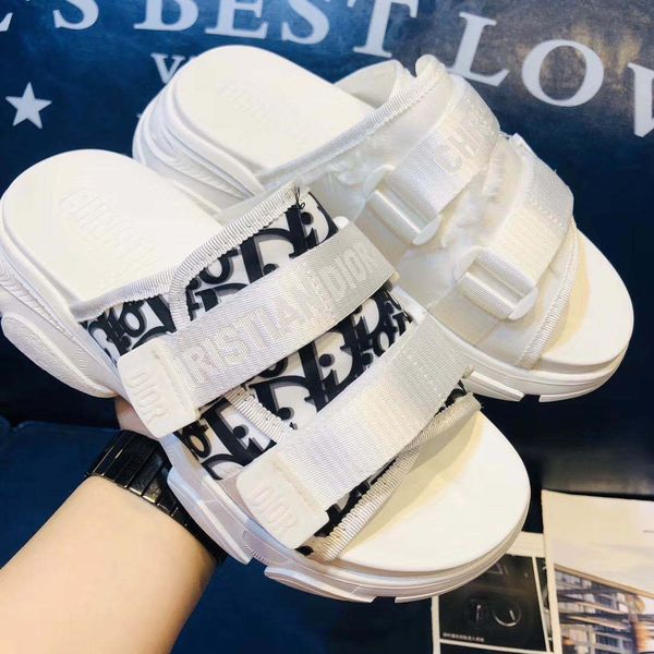 

europe station summer new daddy slippers women sandals high lazy shoes muffin beach children zlh, Black
