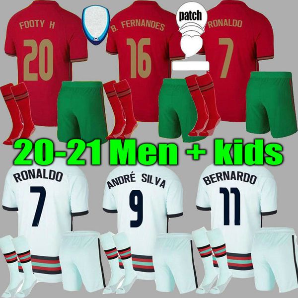 

21 22 ronaldo joao felix soccer jersey men kids kit 2021 2022 fernandes andrÃ© silva pepe danilo quaresma football uniforms shirt boys set, Black