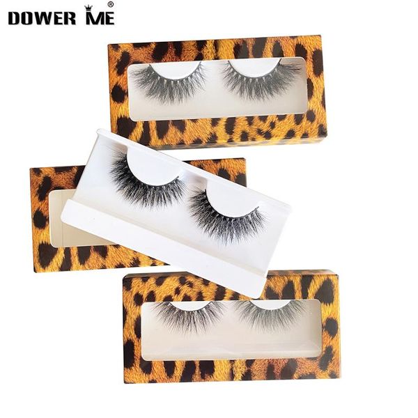 

false eyelashes dower me 1pair 3d mink lashes with boxes fluffy soft natural long cross thick fake