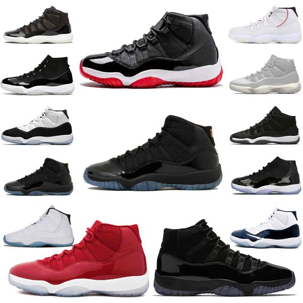 

cool grey 11 11s basketball shoes men'sneakers 25th anniversary legend university blue white bred concord cap and gown trainers sports, Black
