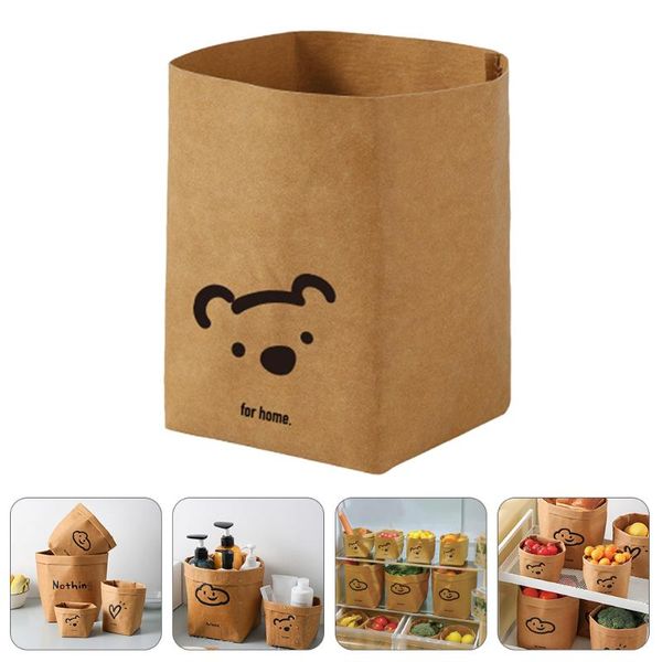 

storage bags 1pc simple kraft paper wrapping bag creative packing (khaki)