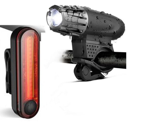 

bicycle lights usb rechargeable led bright bike front headlight and rear tail light set durable a73