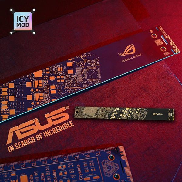 

fans & coolings nvidia/rog belief ruler tube measuring tool 30cm gilded paiting republic of gamers faith decoration figure custom mod pc coo