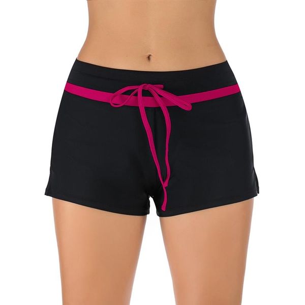 

swim shorts women's conservative solid color fit beach swimwear two-piece suits
