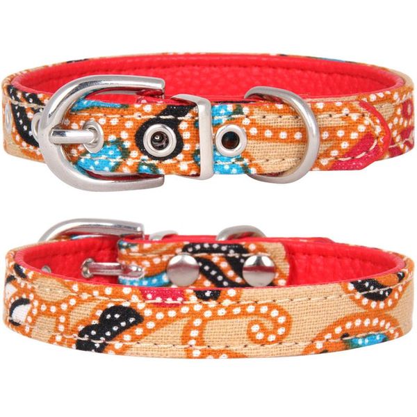 

est 100% cotton pet dog collar printed fabric cat dogs collars puppy pitbull small large german shepherd pets traction & leashes