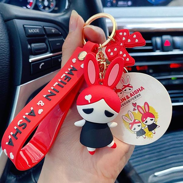

keychains anime friend animal key chains children valentine's accessories keyring waistband fashion men's women's gift keycha, Silver