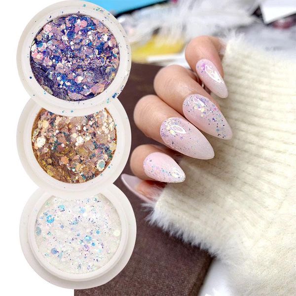 

nail art decorations 1pcs glitter glam eye sparkly shimmer gel flash heart loose sequins eyeshadow party face body decoration, Silver;gold