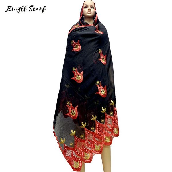 

scarves african women cotton scarf muslim embroidery 100% for shawls hijab bf-107, Blue;gray