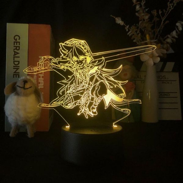 

night lights 3d led sensor light gaming room atmosphere decor lamp novelty gift for kids anime fans bedside nightlight genshin impact