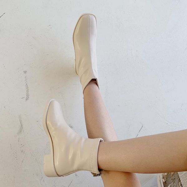 

boots xobzjh women autumn 2021 fashion shoes for black heels female luxury designer brand handmade winter