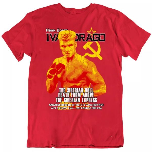 

ivan drago rocky boxing boxer movie russian t shirt, White;black