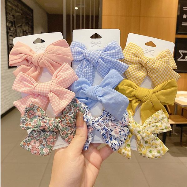 

hair accessories children's cloth hairpin broken flower bow ornament little cute baby side clip princess for girl, Slivery;white