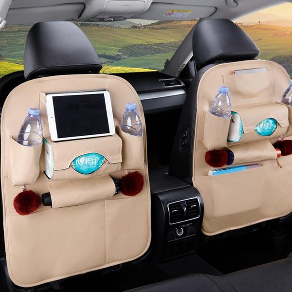 

car organizer eliteson 2pcs back seat organizers interior hanging storage bags pu leather cover protector