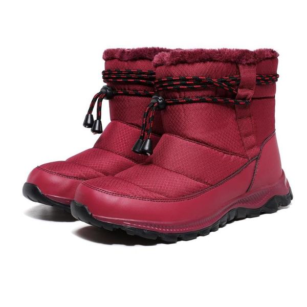 

boots women 2021 fashion waterproof snow for winter shoes ladies casual lightweight ankle botas mujer warm non-slip big, Black