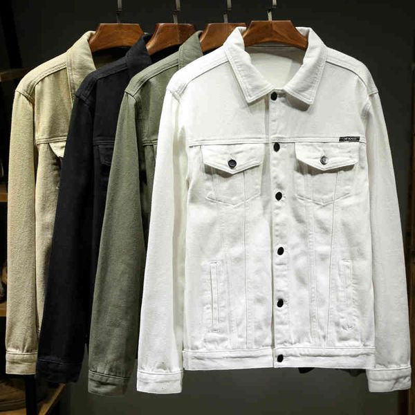

men's jackets denim 2021 solid casual autumn simple loose, Black;brown