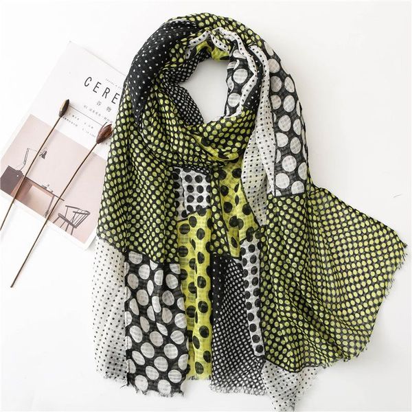 

scarves 2021 headscarf classic spring summer cotton linen shawl plaid scarf women black yellow silk blanket winter, Blue;gray