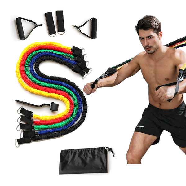 

resistance bands 11 pcs tube set fitness yoga gym pull rope exercise home training expander pilates equipment