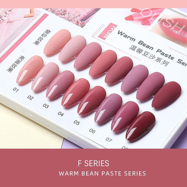 

nail polish fn 15ml coat uv matte color gel dissolvable bean paste pink series paint semi-permanent manicur