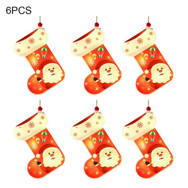

christmas decorations 6pcs holiday snowman tree pendant party year battery operated ornament with led light kids gift cute hanging