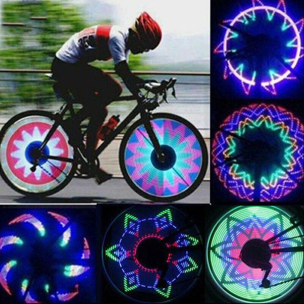 

tire wheels light led bike wheel lights cycling bicycle full color steel wire