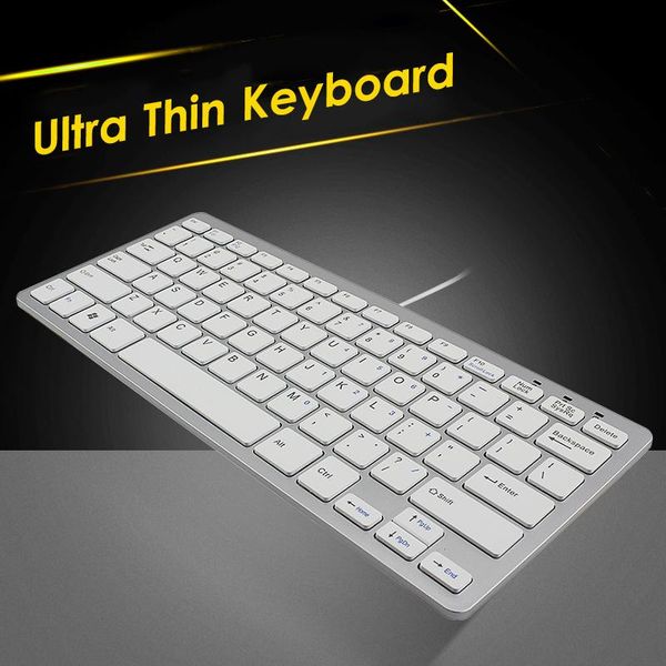 

keyboards chyi mini slim portable keyboard usb cable wired ultra thin pc computer white keybord for lapergonomic office keypad mac