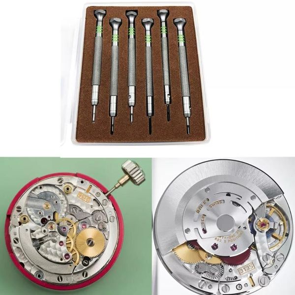 

repair tools & kits 6pcs precision steel screwdrivers kit watchmaker screwdriver hand for 3135 2135 watch movement