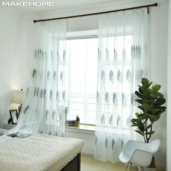 

curtain & drapes 3d pastoral fresh plant embroidered voile curtains for kids bedroom study living room tulle window