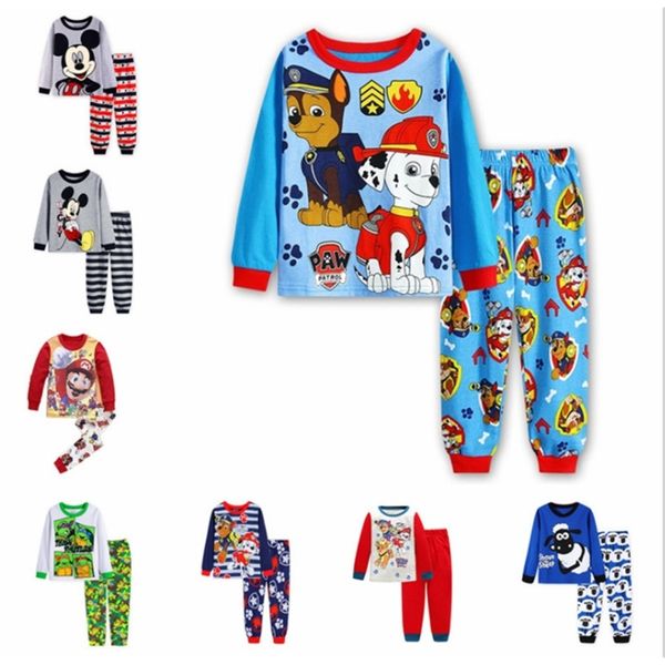 

boys' home pajamas air conditioning cotton children's clothes jumpingbaby, Blue;red