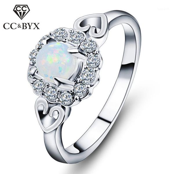 

wedding rings bridal for women romantic heart oval stone engagement ring temperament classic jewelry anillos mujer 20561, Slivery;golden