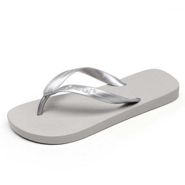 

slippers women flip flops summer outside pvc soft shoes casual shinny pear color beach plus size 451, Black