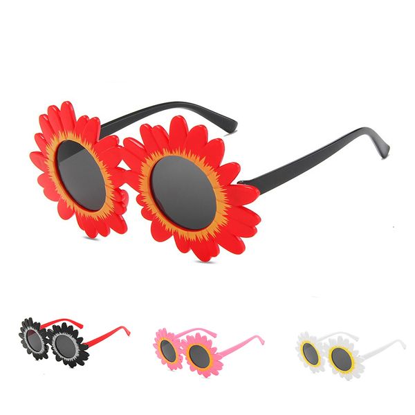

sunglasses fashion retro cute funny flower for children boys girls lovely sunflower sun glasses baby kids round eyeglasses 2021, White;black