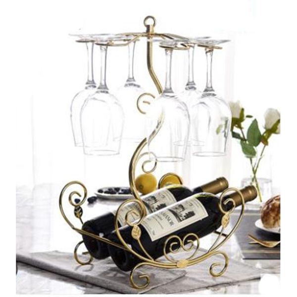 

creative wine glass rack upside-down home ornaments tall bottle metal tableracks